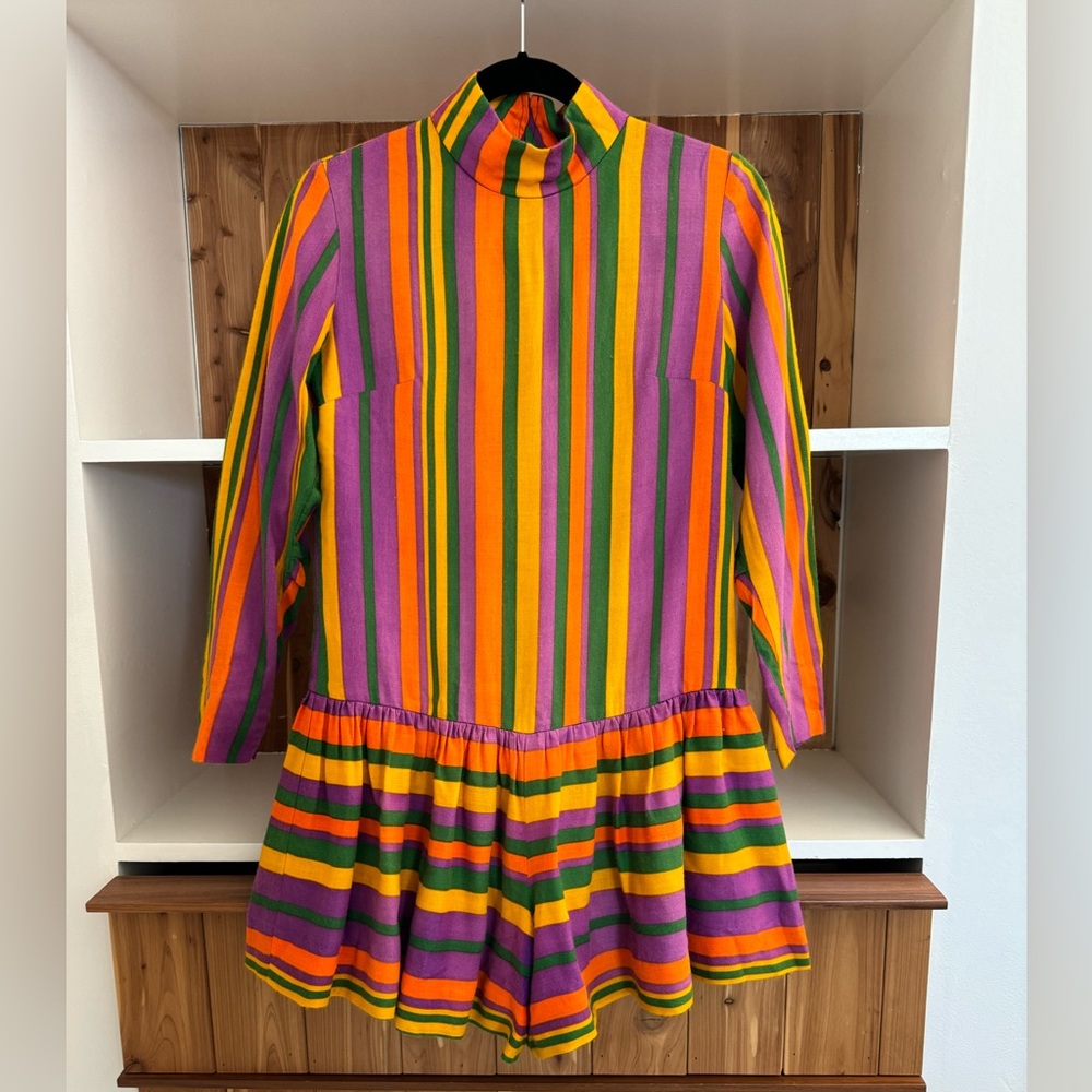 RARE Vintage Ellen Tracy Stripe Short Romper S